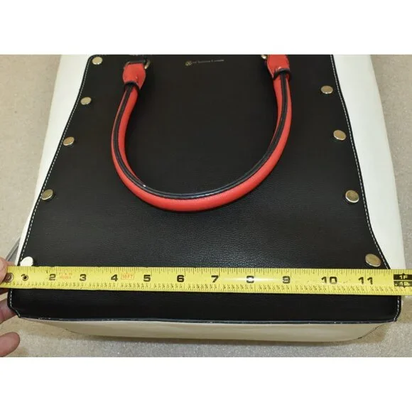 Christian Lacroix Women's Purse Black/White/Red Leather Tote Handbag -Flaws- - Picture 13 of 15